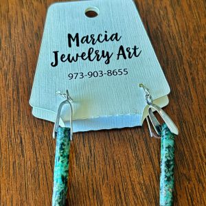 Green Stone Silver Earrings - Marcia Pepe