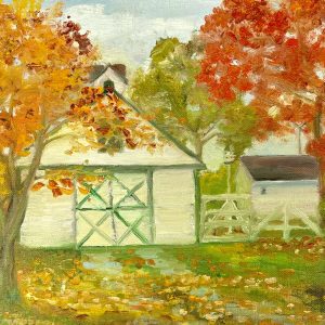 White Barn in Fall - Corine Barton