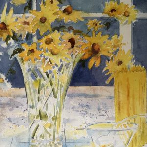 Cut Glass and Yellow Candle - Jane Brennan